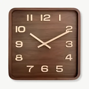 Horloge Murale Carrée en Bois